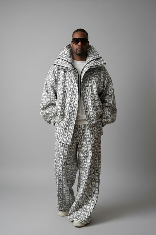 Oversized Pilot Tribal Print