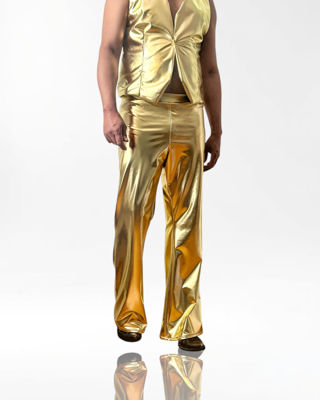 Flared Legging Jeans | Coated Spandex | Pull On Pant | Men's Elastic Waist | Bootcut