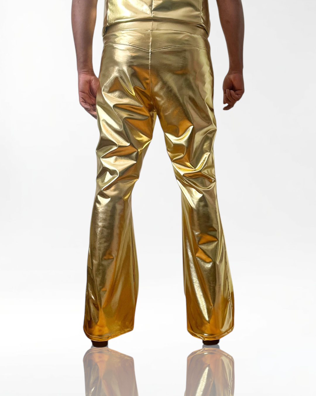 Flared Legging Jeans | Coated Spandex | Pull On Pant | Men's Elastic Waist | Bootcut