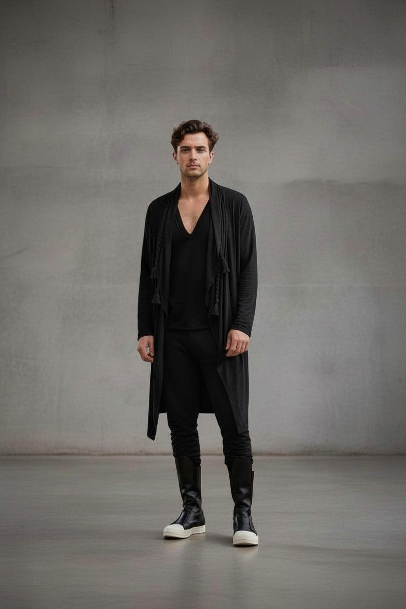 Festival Hooded Cardigan And Jogger Set – BurningMan | Stone Gray 2 Piece Men’s Festival Wear | Cardigan & Matching Pants | Rave Clothing for Burningman (Copy)