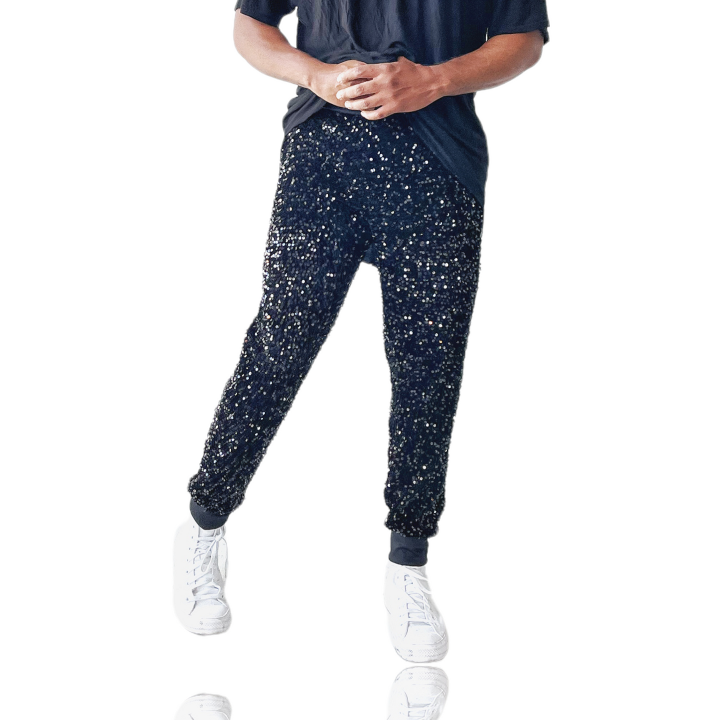Black Velvet Sequin Jogger