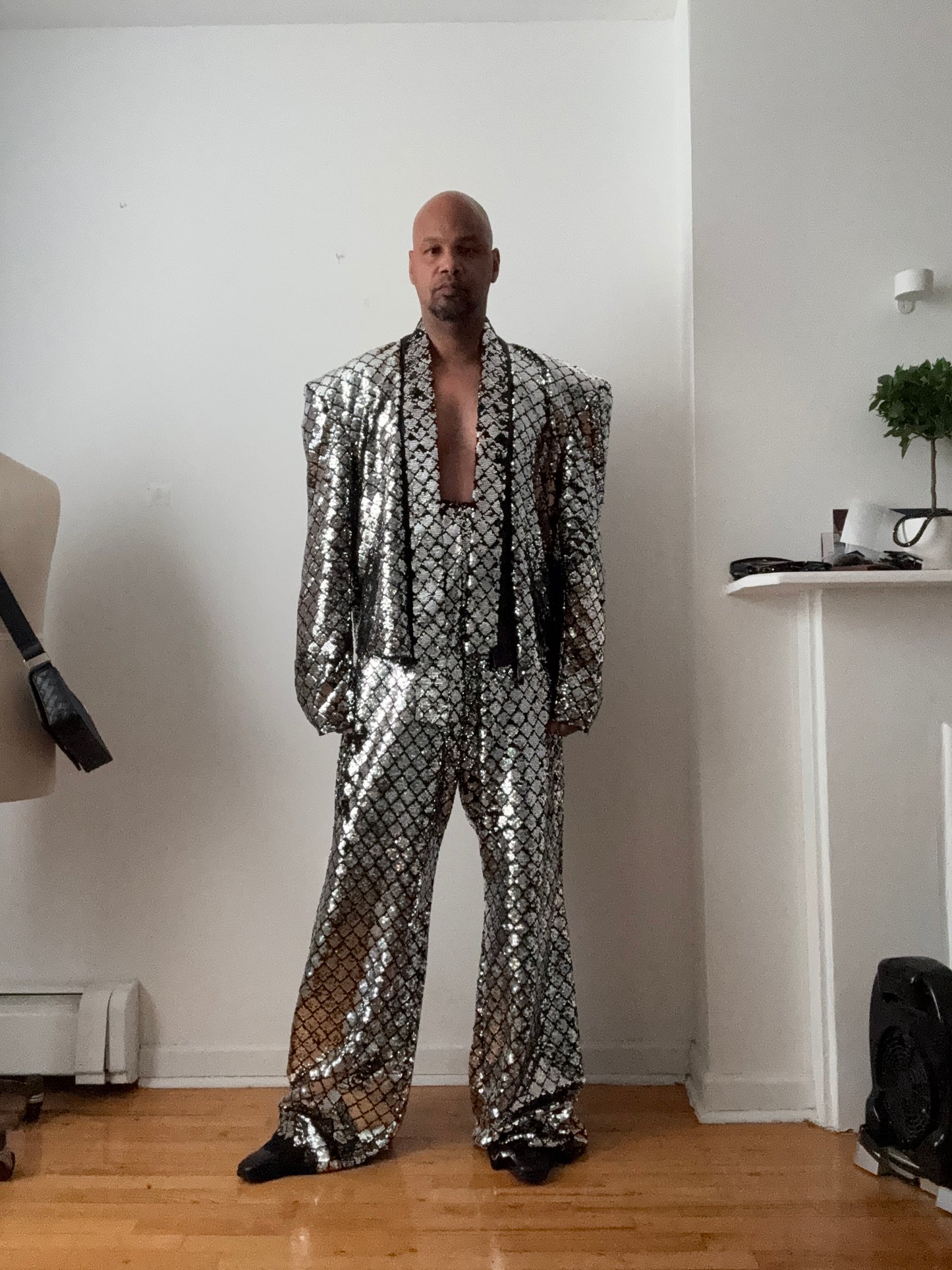 Disco Ball Silver Sequin Suit