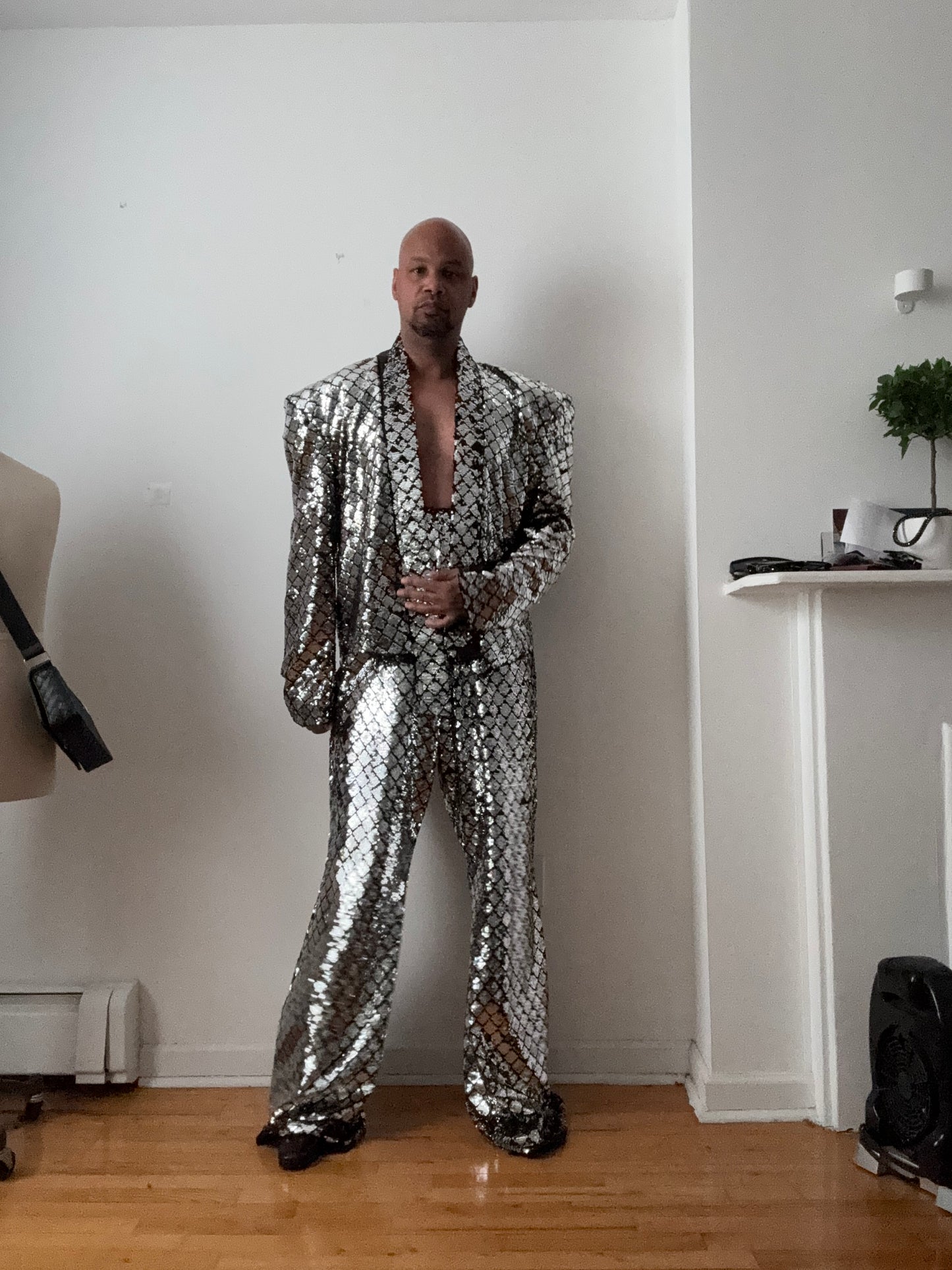 Disco Ball Silver Sequin Suit