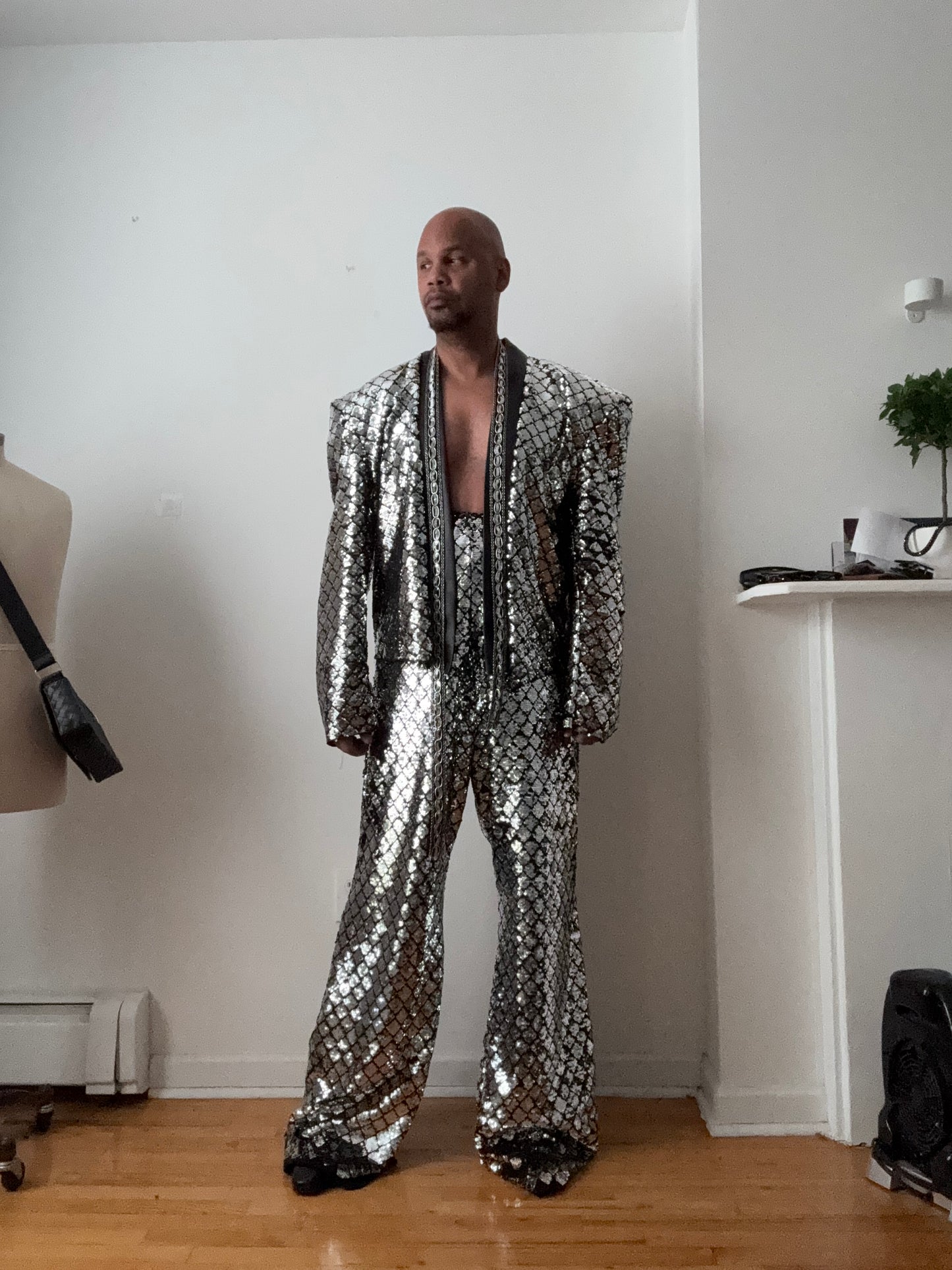 Disco Ball Silver Sequin Suit