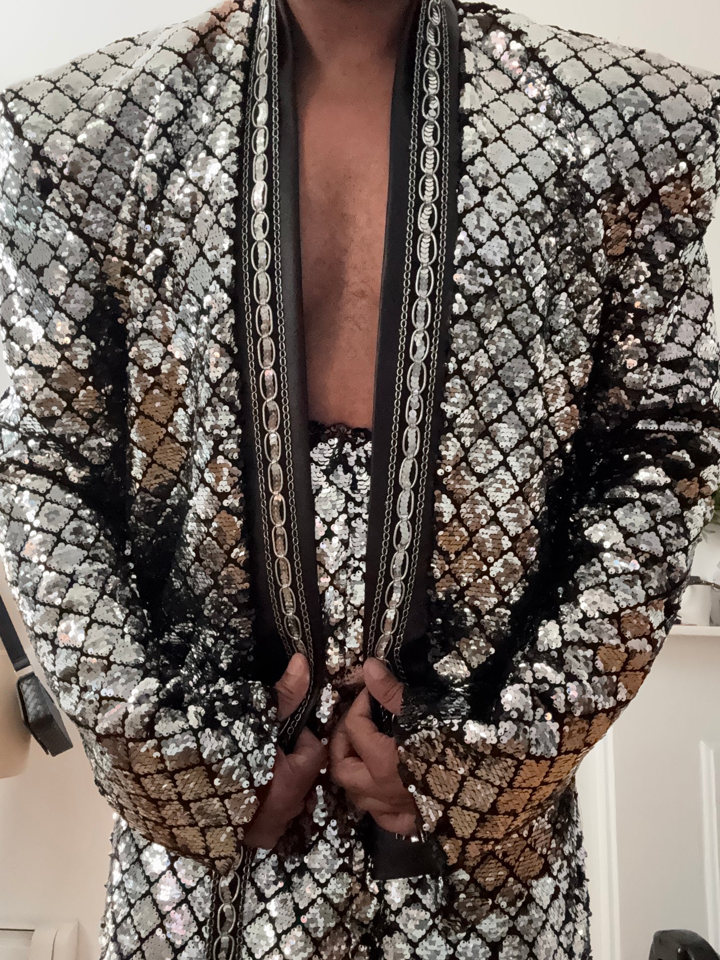 Disco Ball Silver Sequin Suit