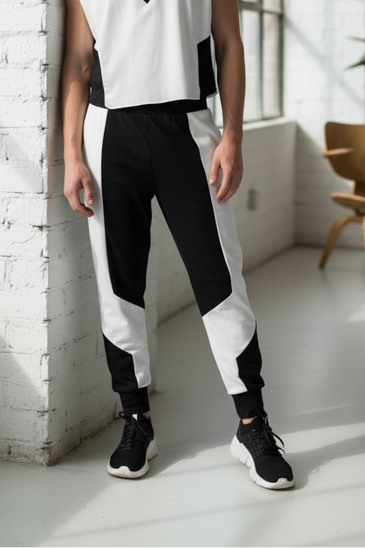 Unisex Colorblock Techwear Set | Sleeveless Top & Joggers Size