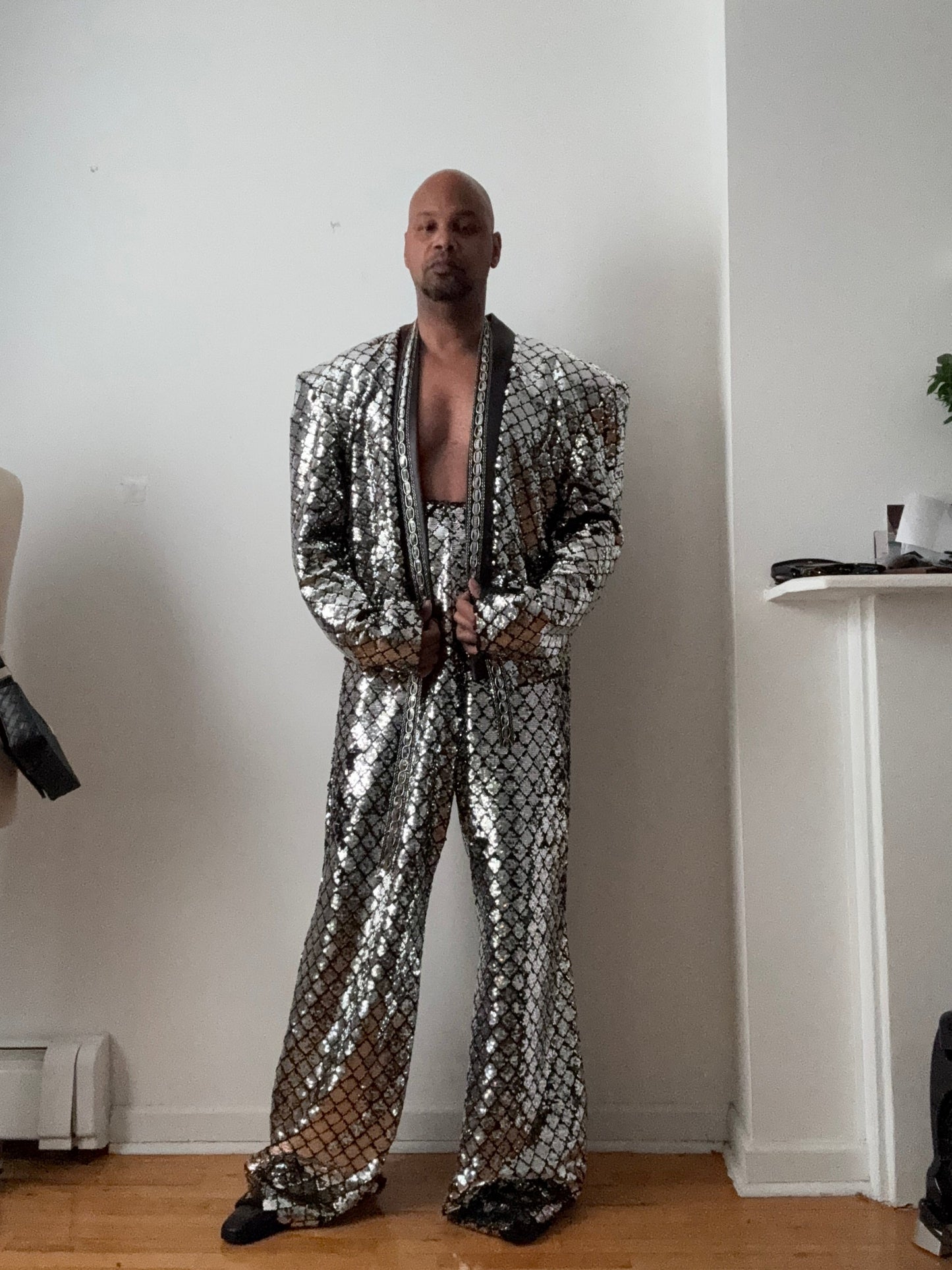 Disco Ball Silver Sequin Suit