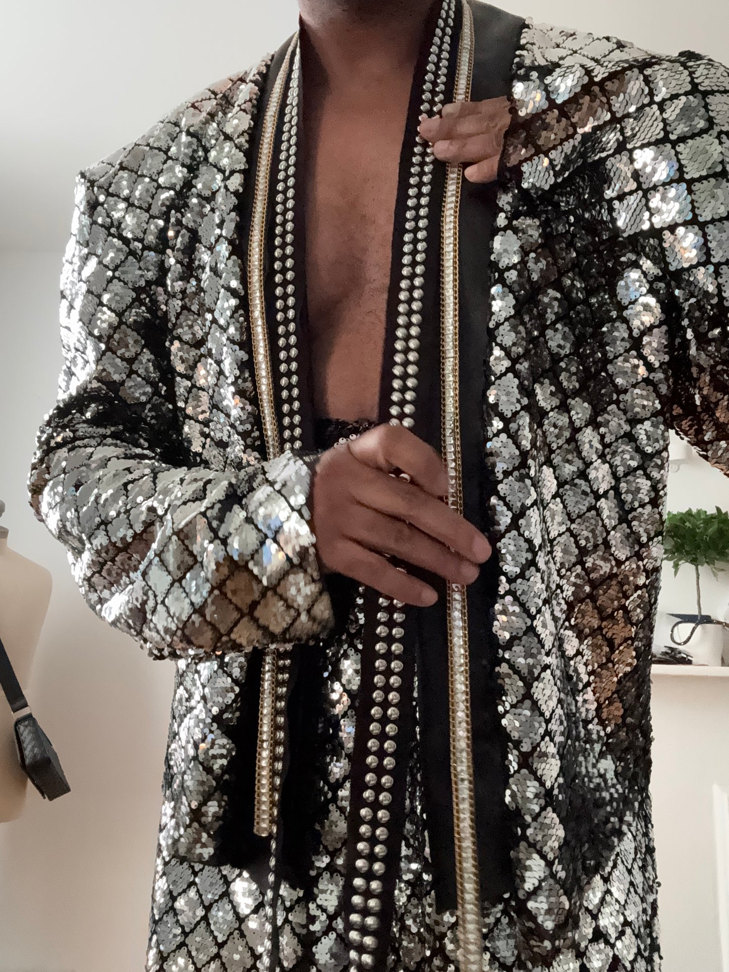 Disco Ball Silver Sequin Suit