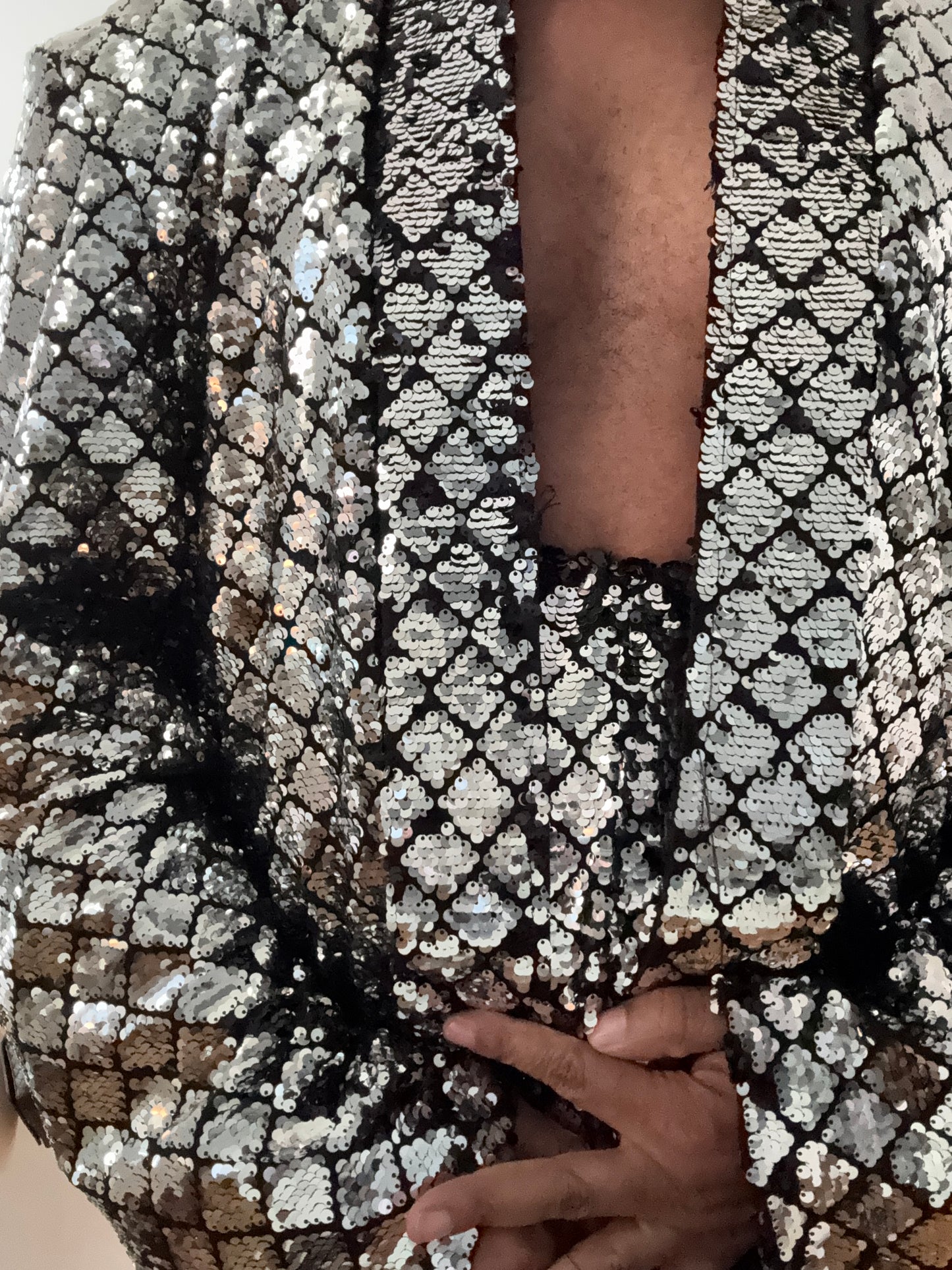 Disco Ball Silver Sequin Suit