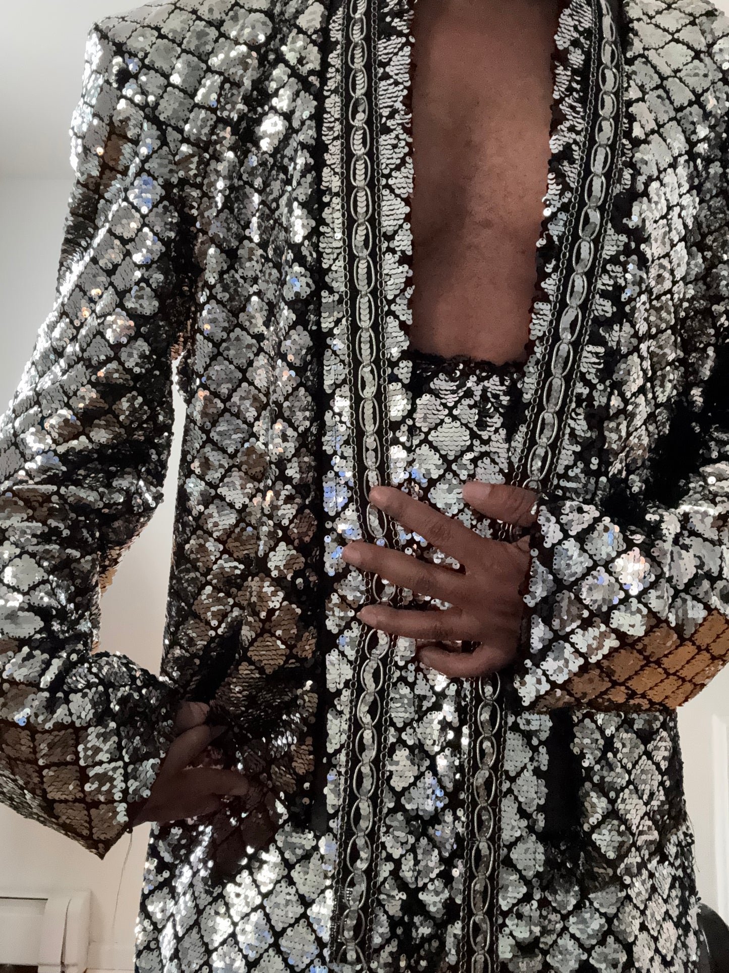Disco Ball Silver Sequin Suit