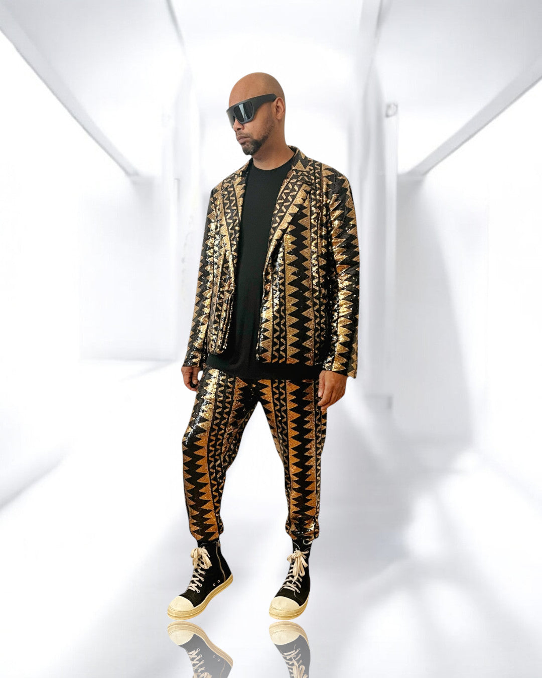 Tribal Sequin Joggers| Stretchy Elastic Waist