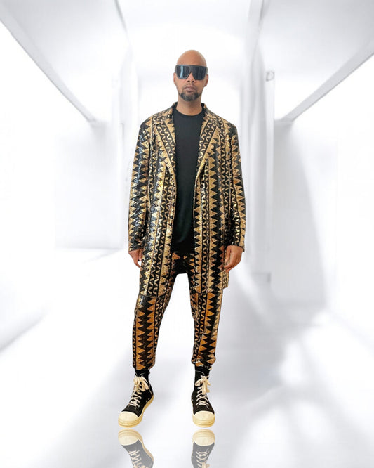 Handmade Tribal Sequins Overcoat Jacket for Unique Style