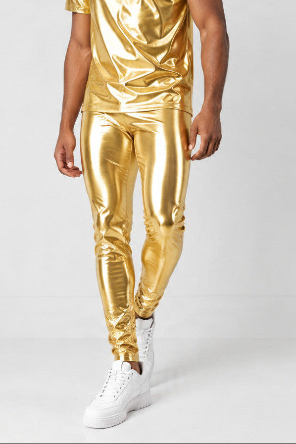 Metallic Legging | Coated Spandex | Gold | Unisex Burningman Eventwear Costum