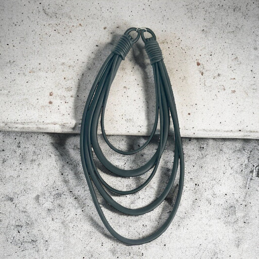 Rubber Cord Layered Tribal Necklace