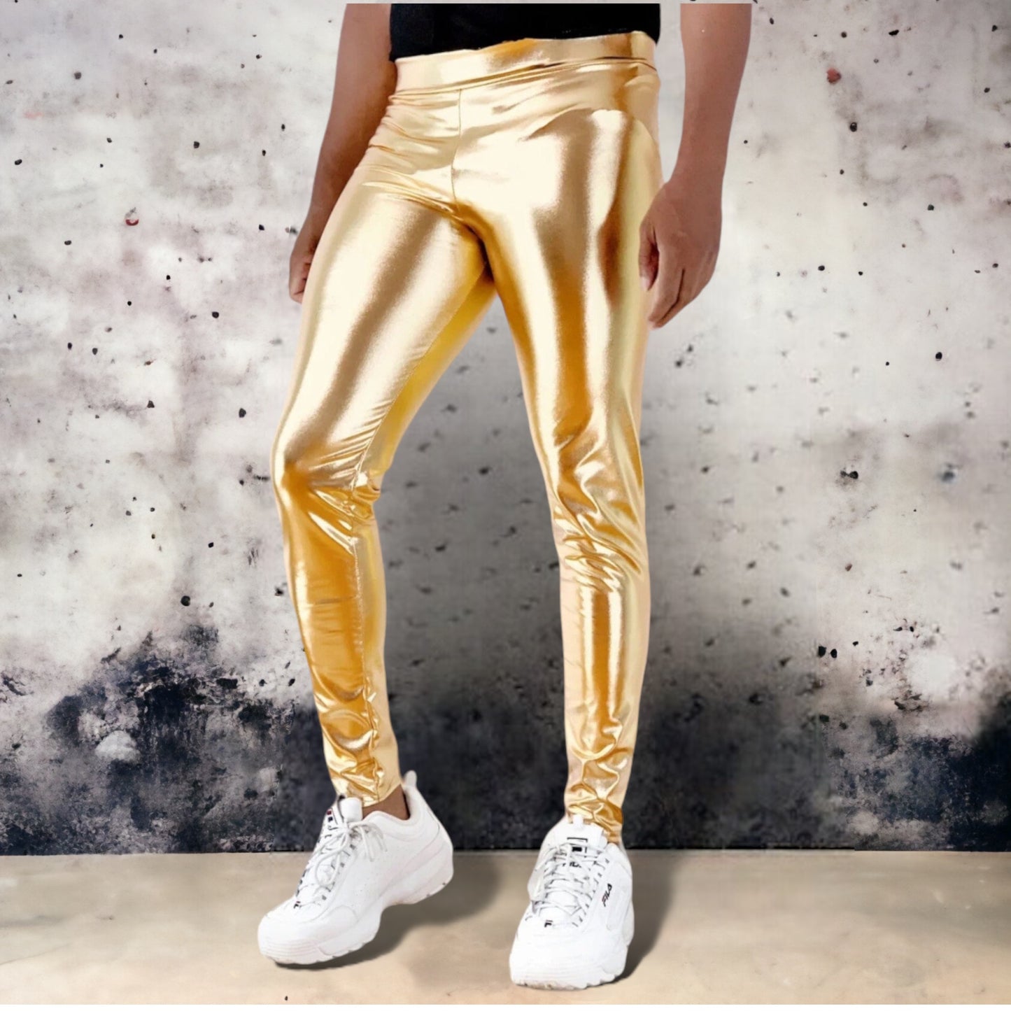 Metallic Legging | Coated Spandex | Gold