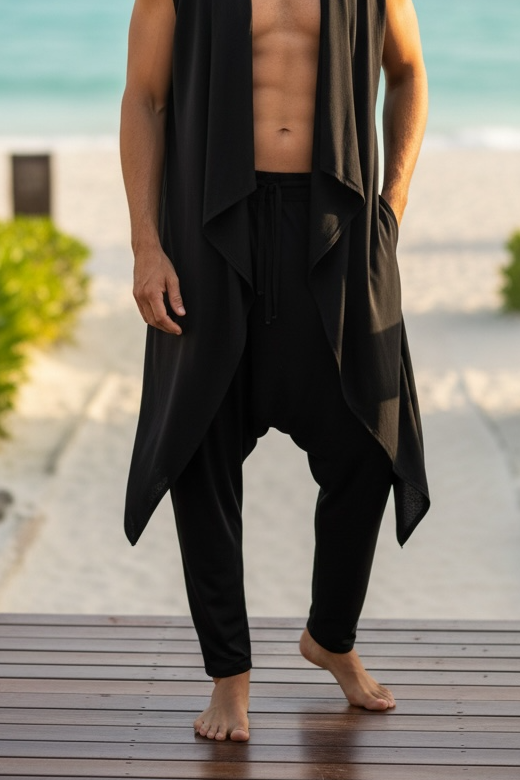 Black Jersey Harem Pant