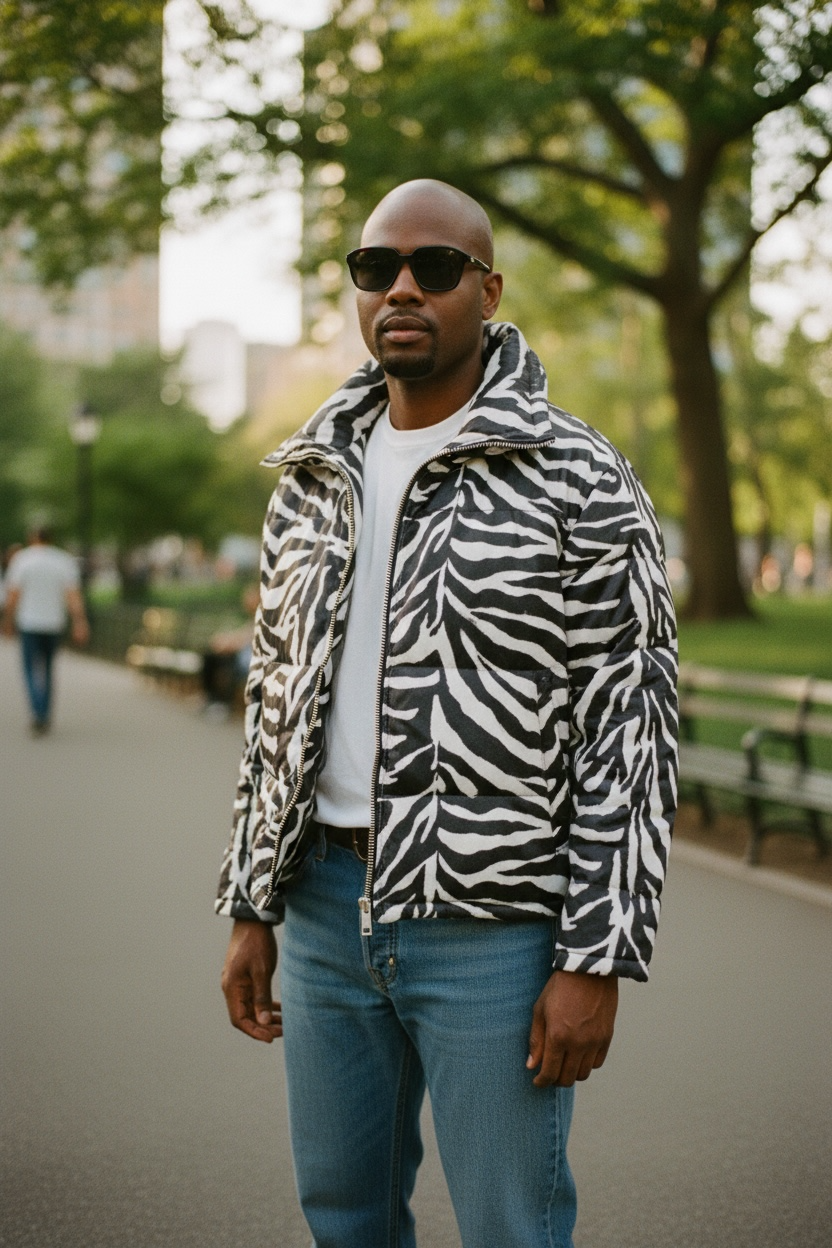 Zebra Printed Faux Cowhide Fur Jacket  Size XL – Bold Statement Outerwear, Unisex, Luxe Street Style