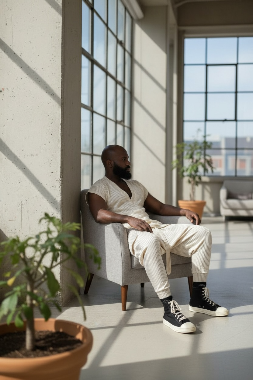 Gold Metallic  Rib Knit Harem Jogger Cargo Pants – Unisex Metallic Streetwear