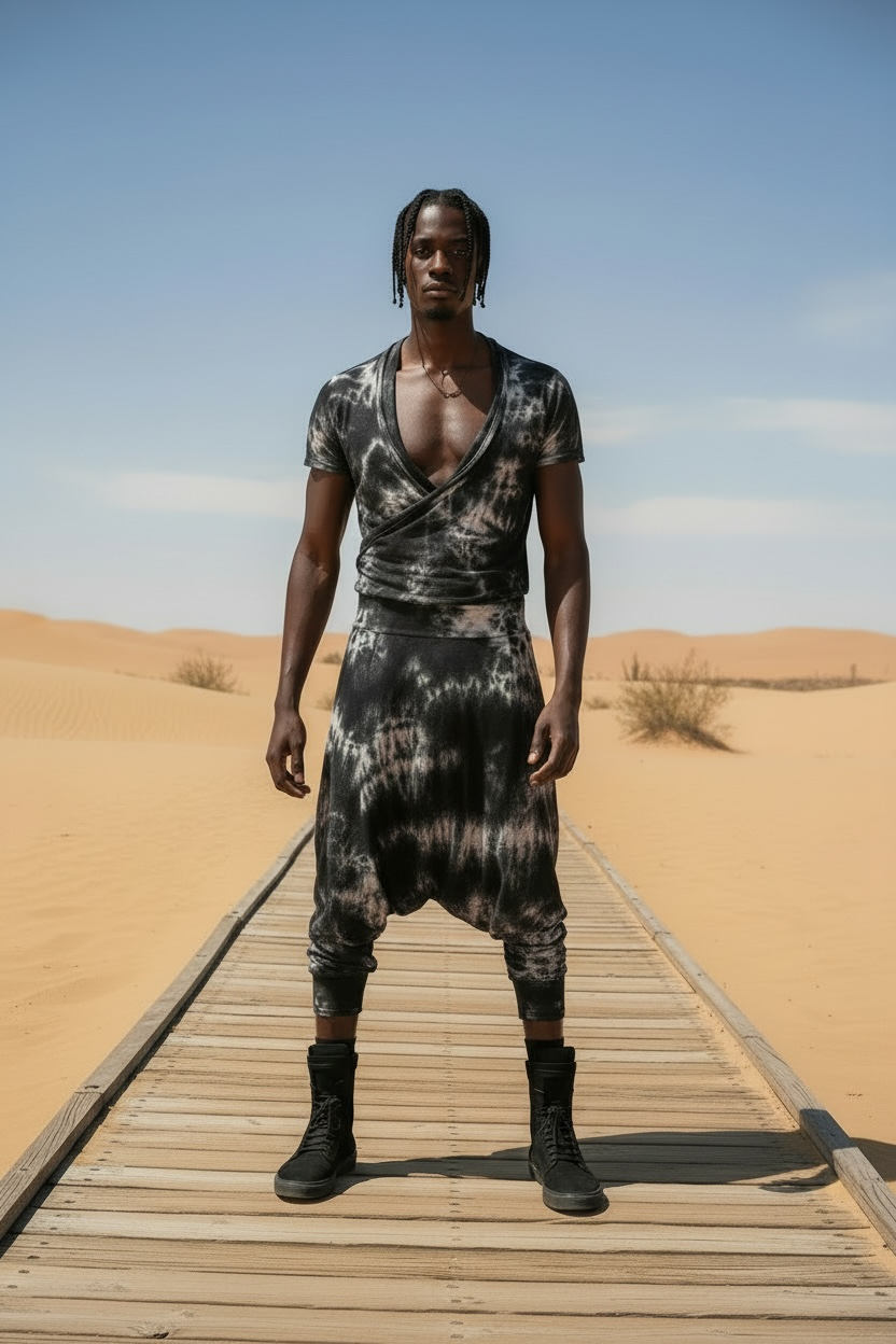 Mens Jumpsuit Drape Front Jersey Jumpsuit Cross Front attach Hoodie Tye Dye Jersey Mens Unisex