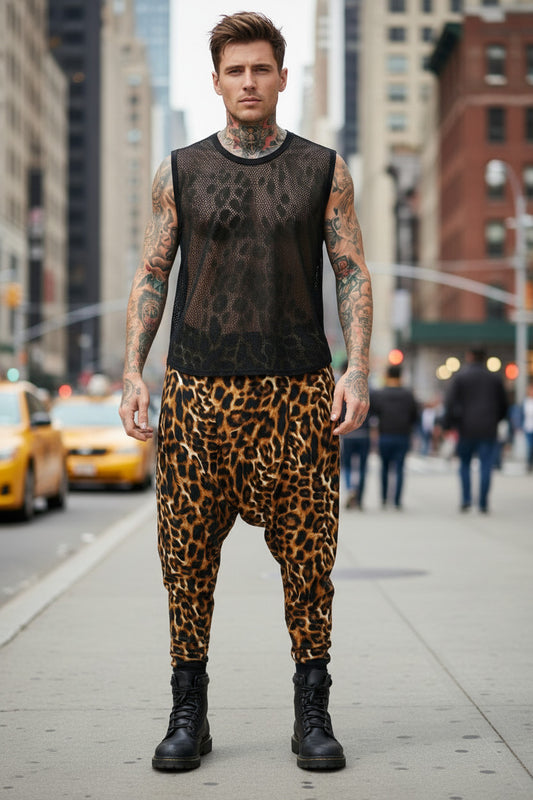 Mesh Tank Top | Black | Sheer Sleeveless Shirt | Festival Rave Outfit | Avant Garde | Men's Fashion