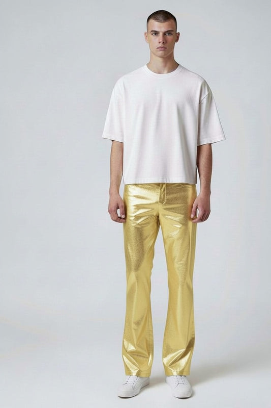 Metallic Jean Cut | Coated Spandex | Silver | Unisex Mens (Copy)