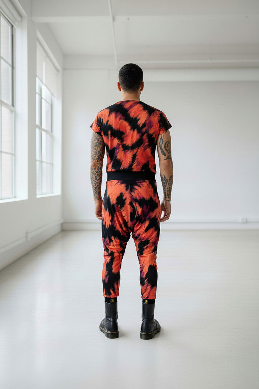 Men’s Hooded Jumpsuit | Avant Garde Drop Crotch Romper | Festival Outfit | Streetwear One Piece | Tie Dye Statement Look