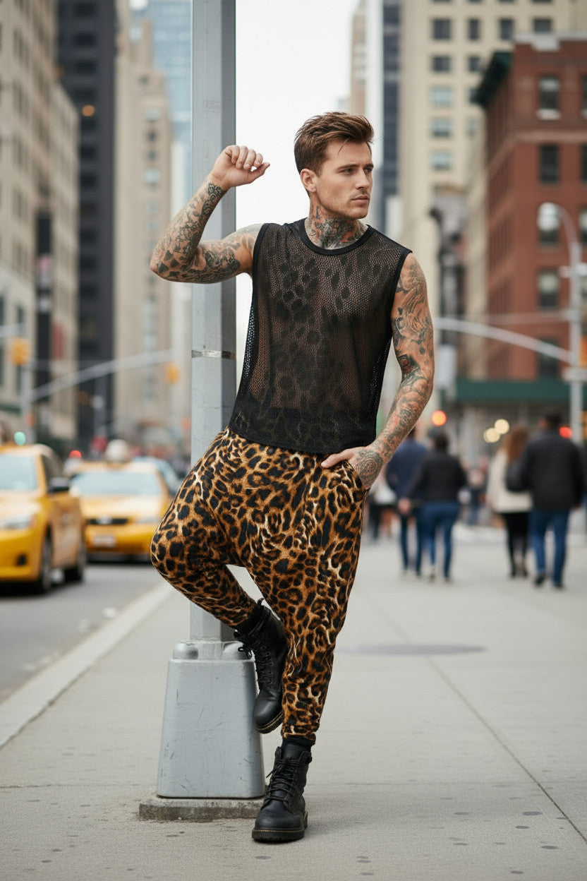 Mesh Tank Top | Black | Sheer Sleeveless Shirt | Festival Rave Outfit | Avant Garde | Men's Fashion
