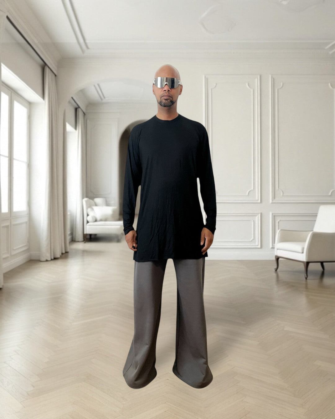 Soft Jersey Long Sleeve Long Tee Shirt