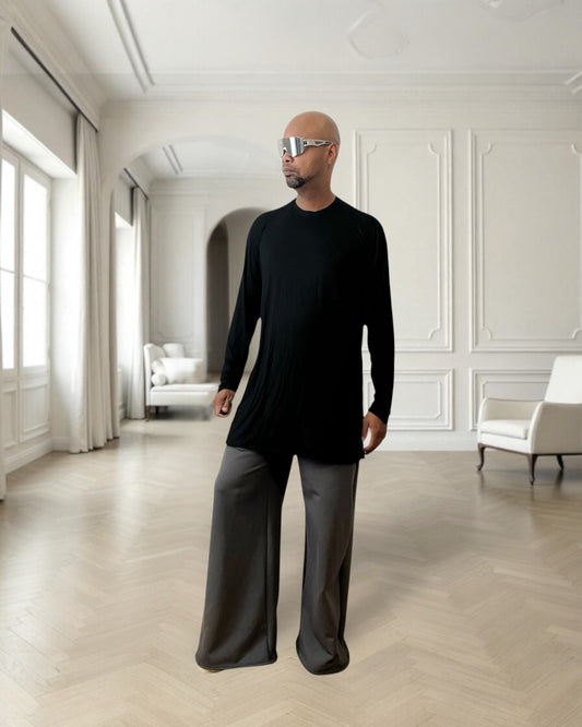 Soft Jersey Long Sleeve Long Tee Shirt