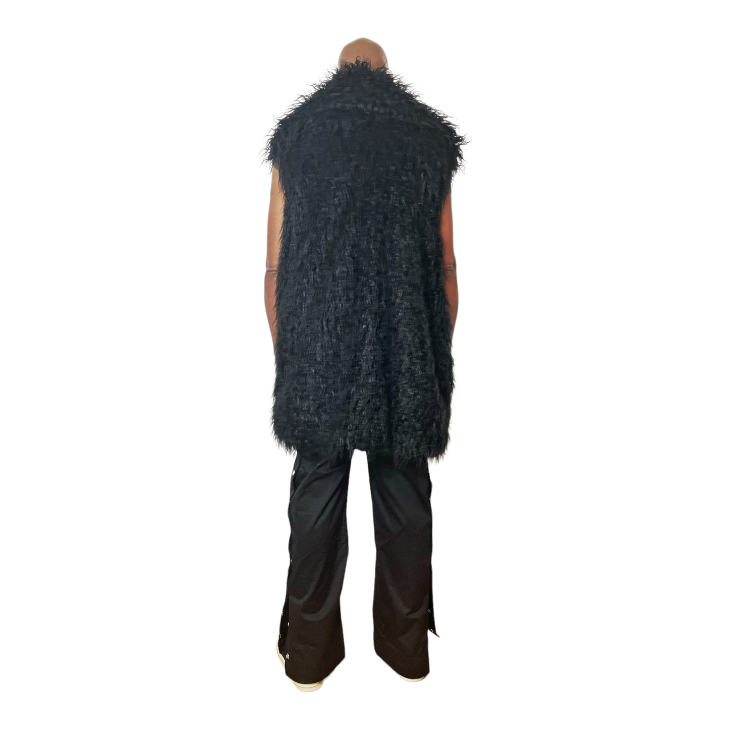 Black Mongolian Lamb Faux Fur Vest