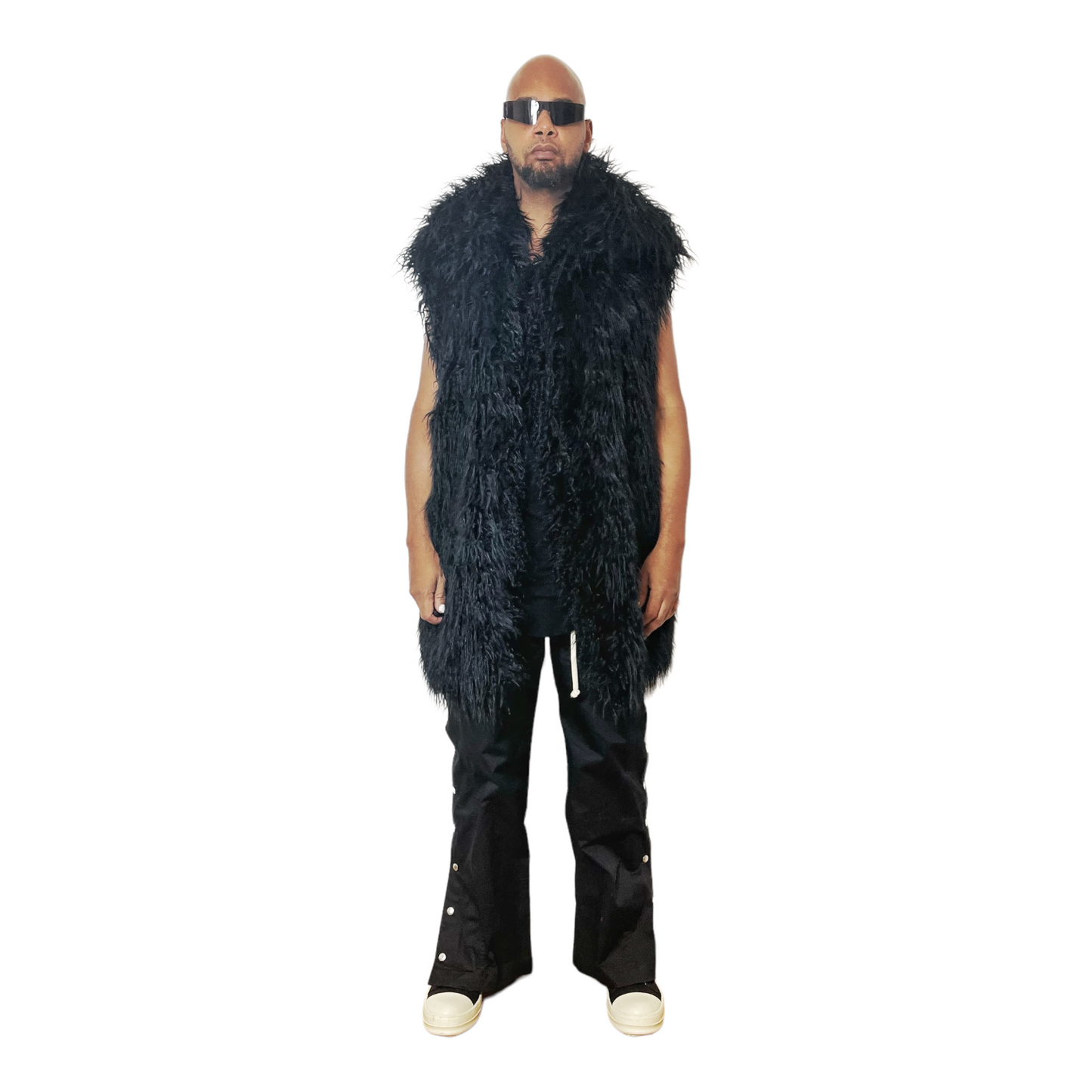 Black Mongolian Lamb Faux Fur Vest
